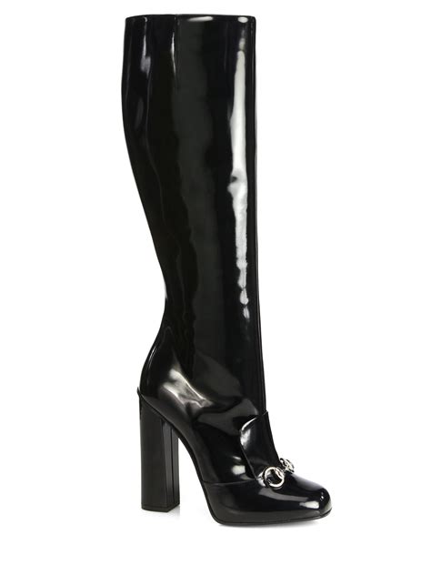 gucci long leather boots|high heel gucci boots.